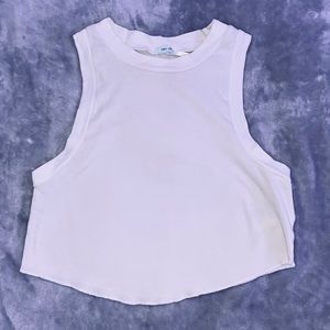 White Cropped Urban Outfitters Muscle Tank